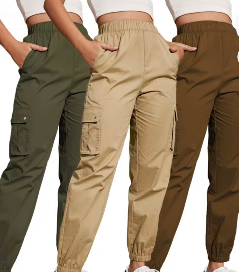 High waist Multi Color Cargo Pants