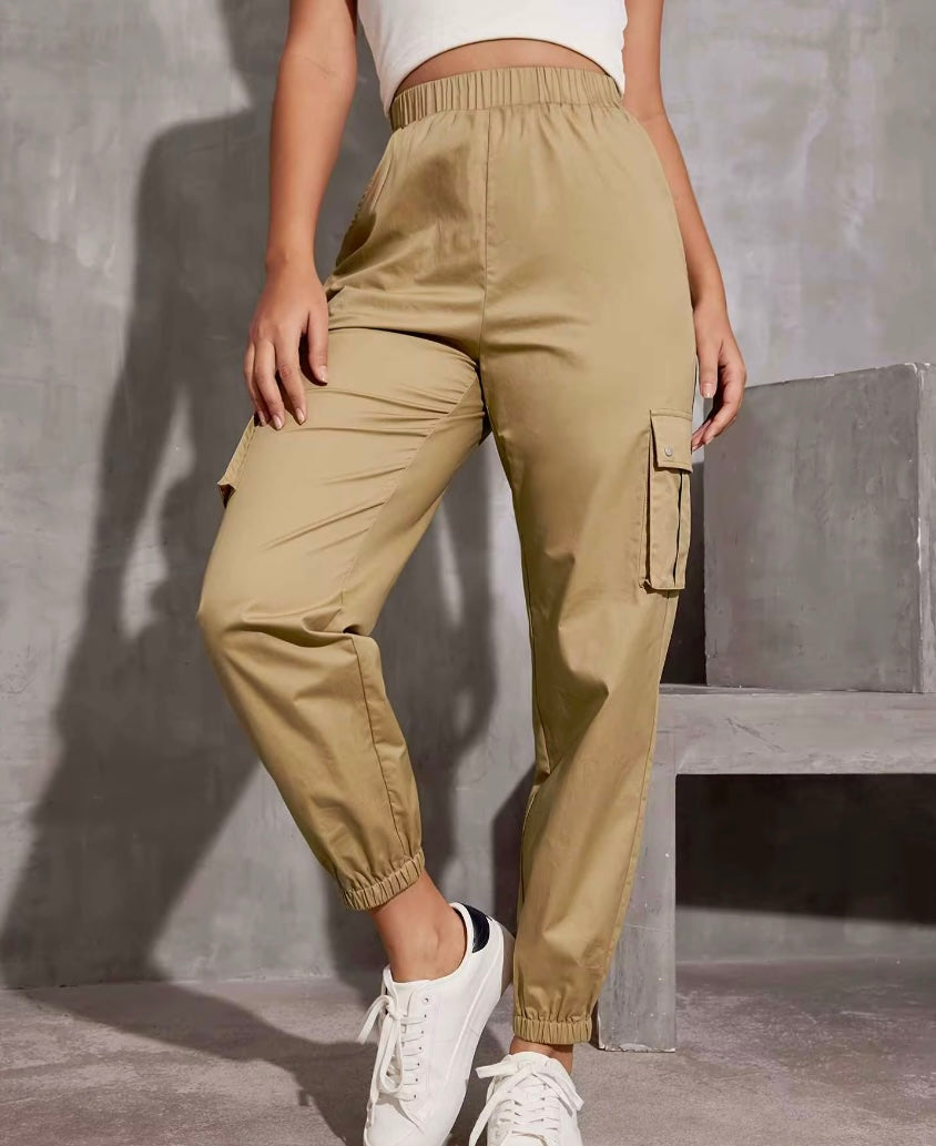 High waist Multi Color Cargo Pants