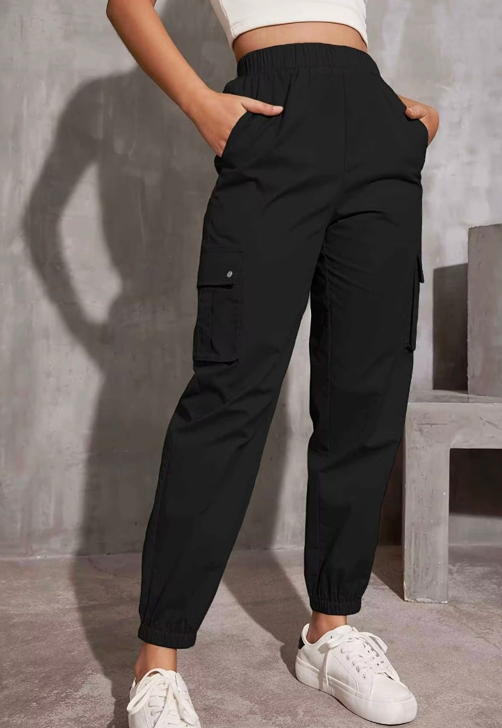 High waist Multi Color Cargo Pants