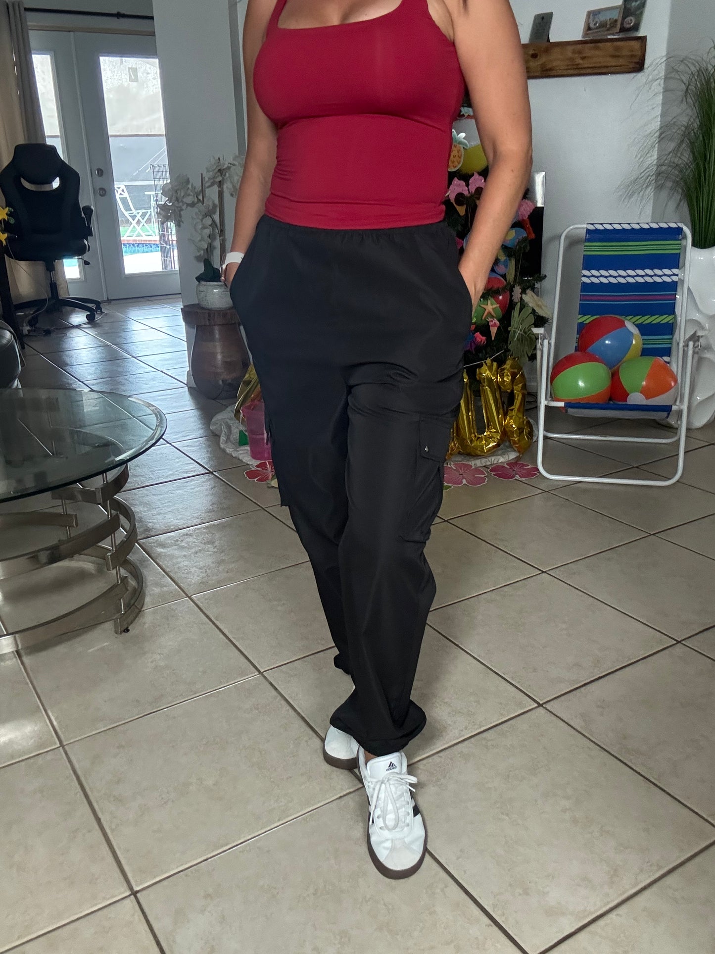 High waist Multi Color Cargo Pants